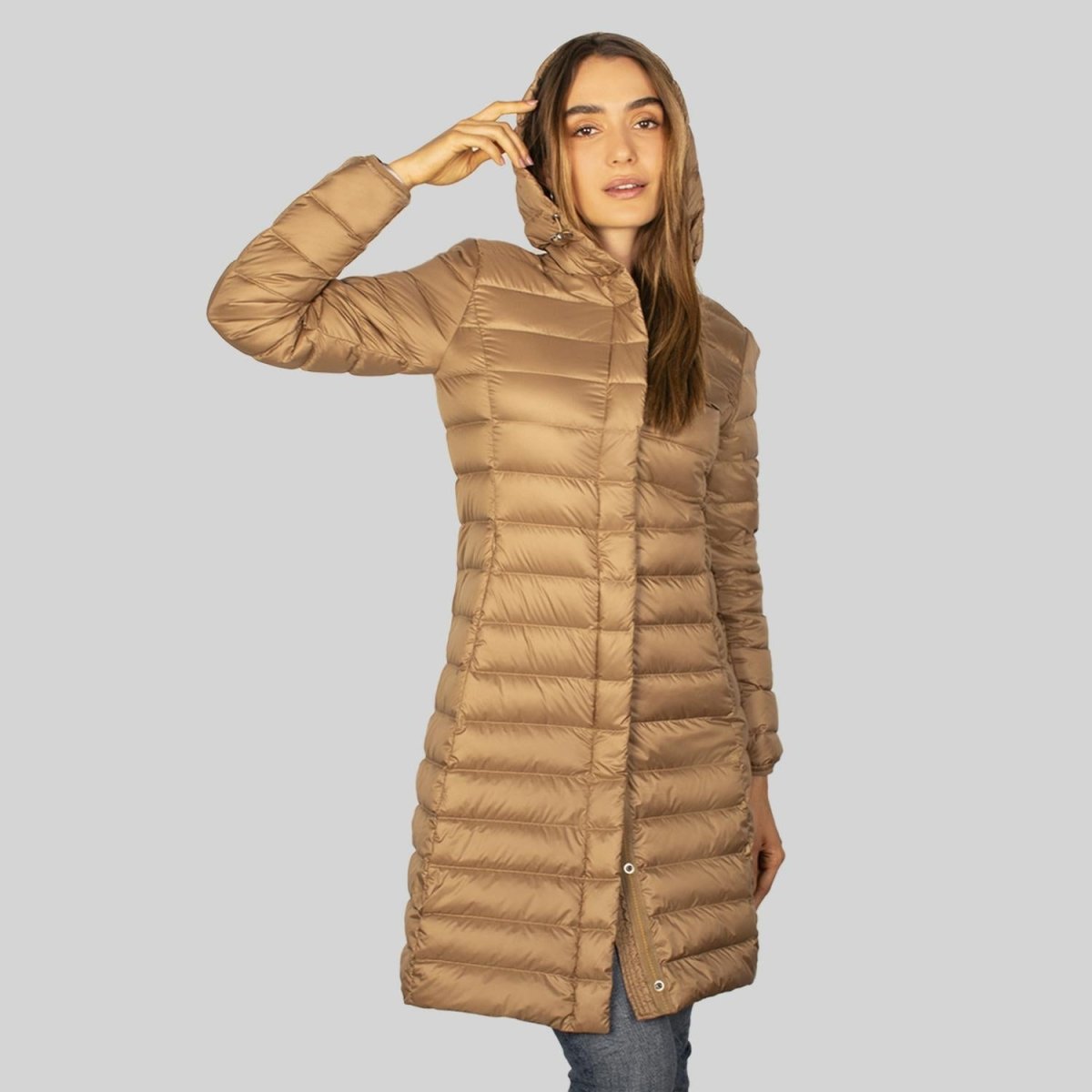 Chamarra larga capitonada para mujer con capucha Greenlander - Greenlander