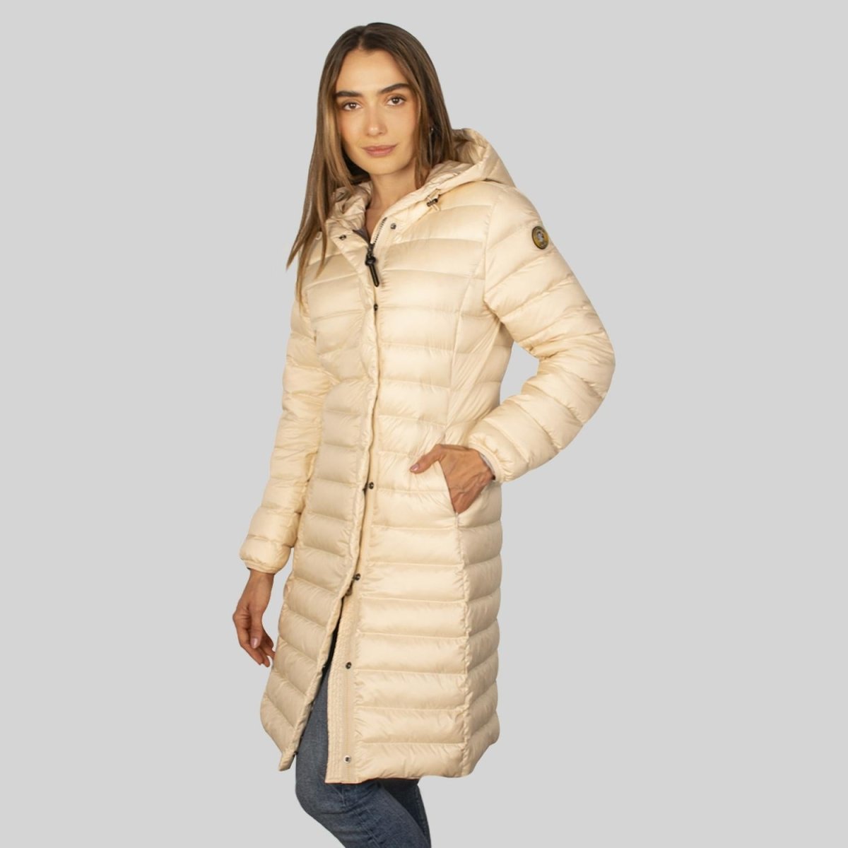 Chamarra larga capitonada para mujer con capucha Greenlander - Greenlander