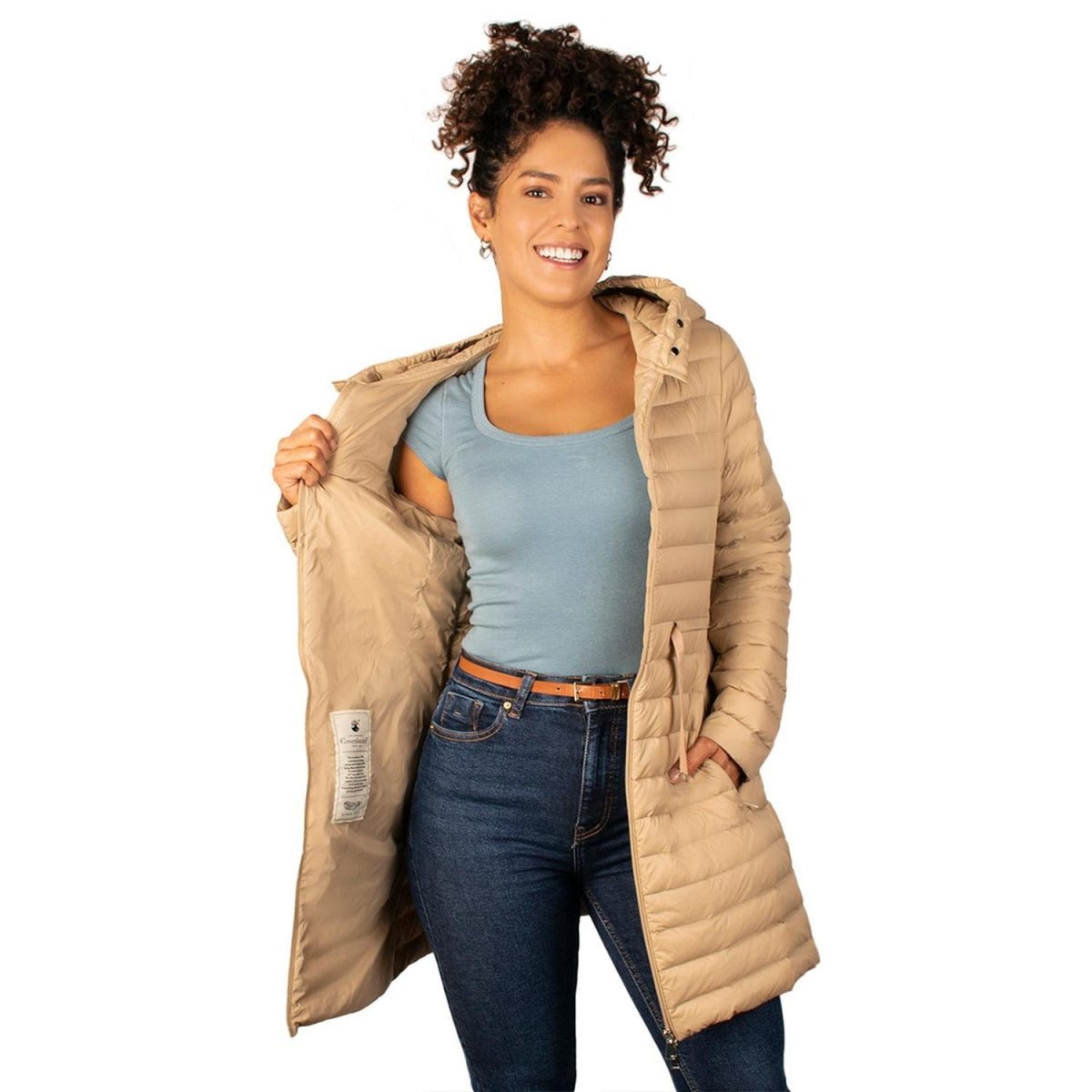 Chamarra Larga de Pluma Capitonada Con Bolsa para Empacar Greenlander Mujer - Greenlander