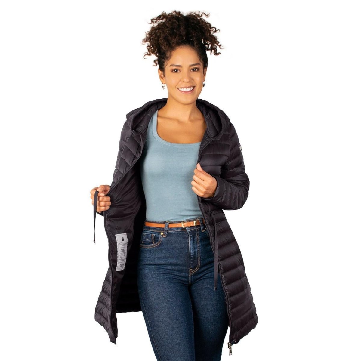 Chamarra Larga de Pluma Capitonada Con Bolsa para Empacar Greenlander Mujer - Greenlander