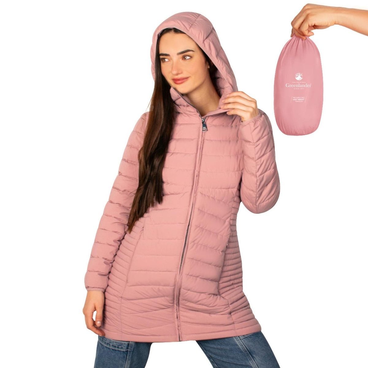 Chamarra Larga Mujer Packable Capitonada Greenlander - Greenlander