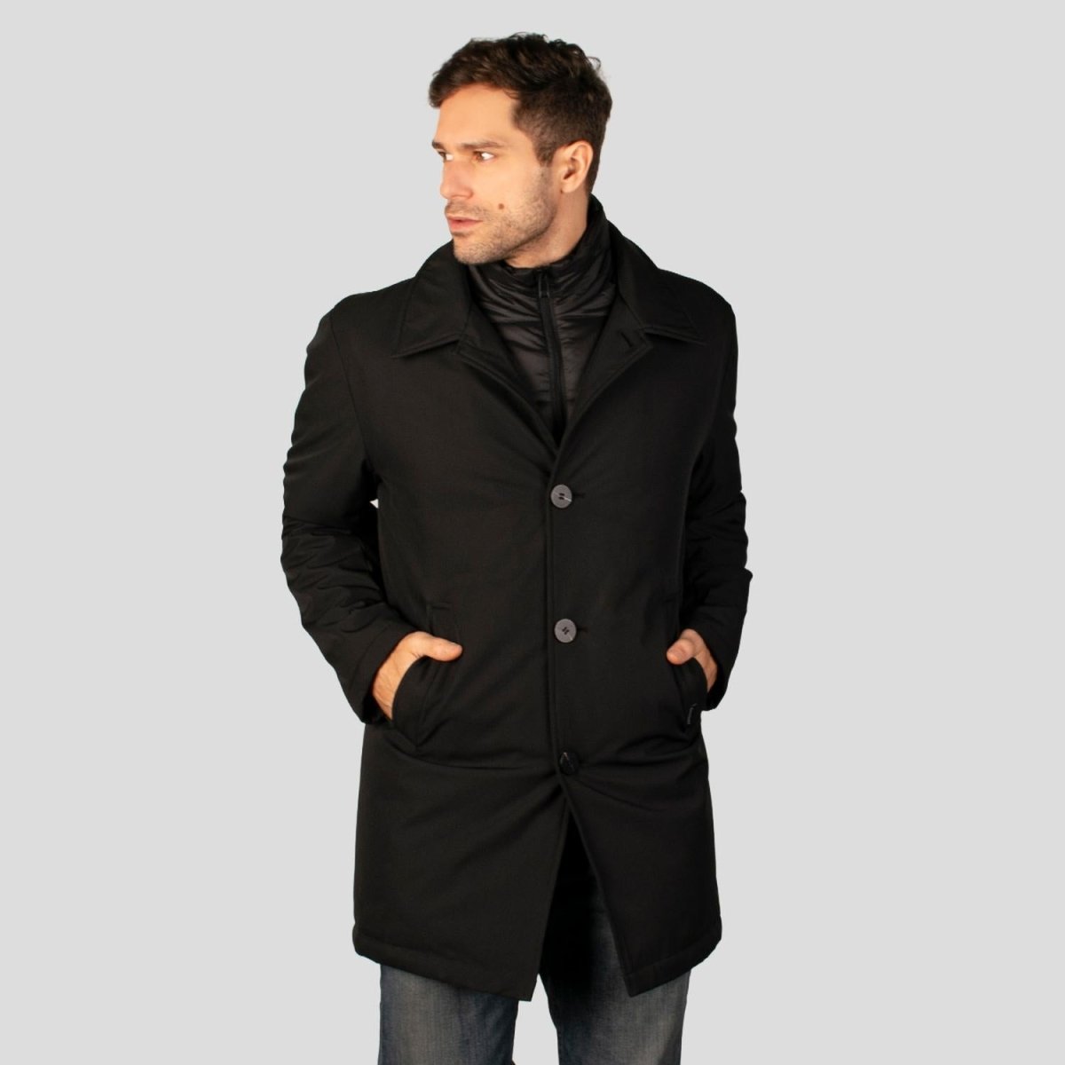 Chamarra larga para hombre con bolsillos y doble cuello Greenlander - Greenlander