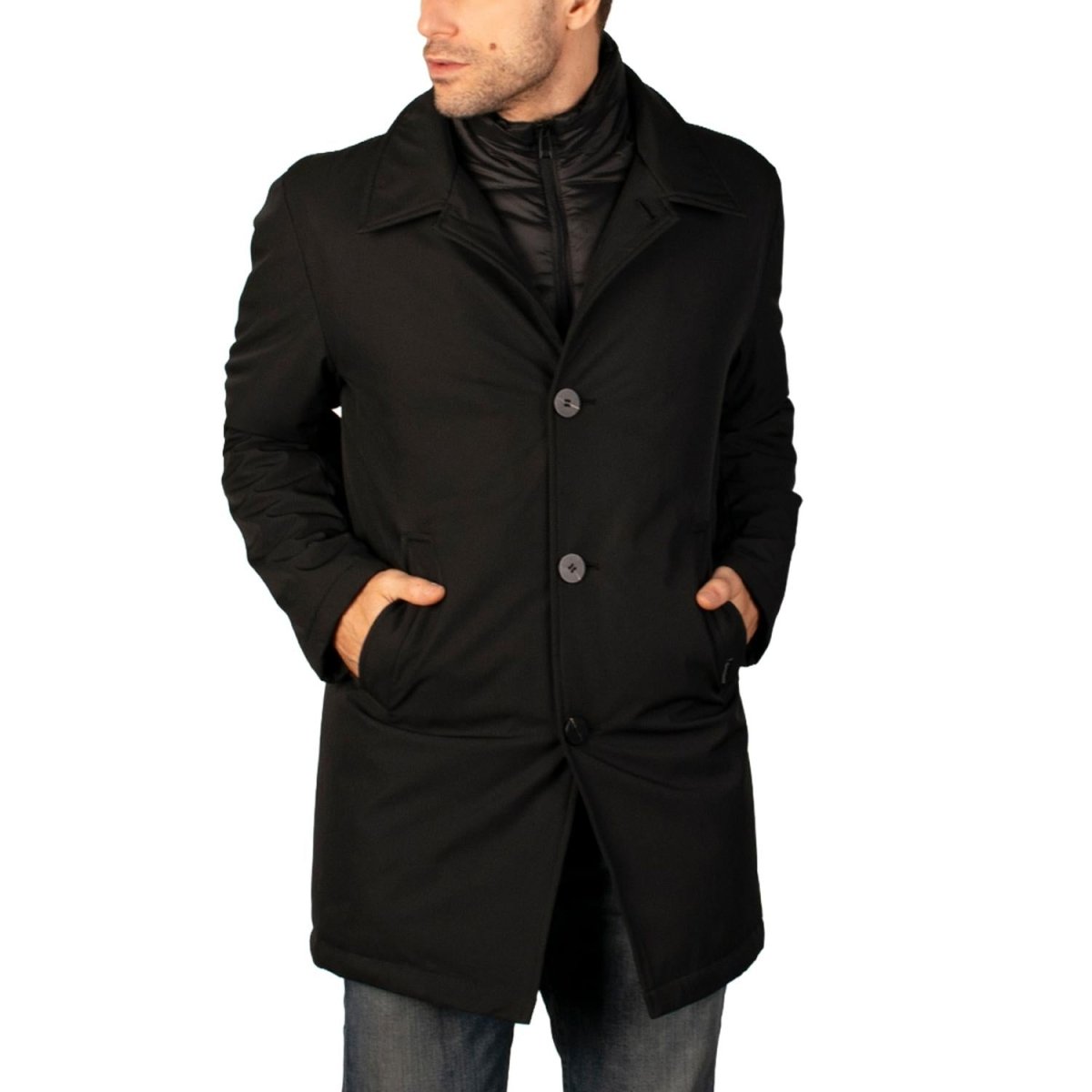 Chamarra larga para hombre con bolsillos y doble cuello Greenlander - Greenlander