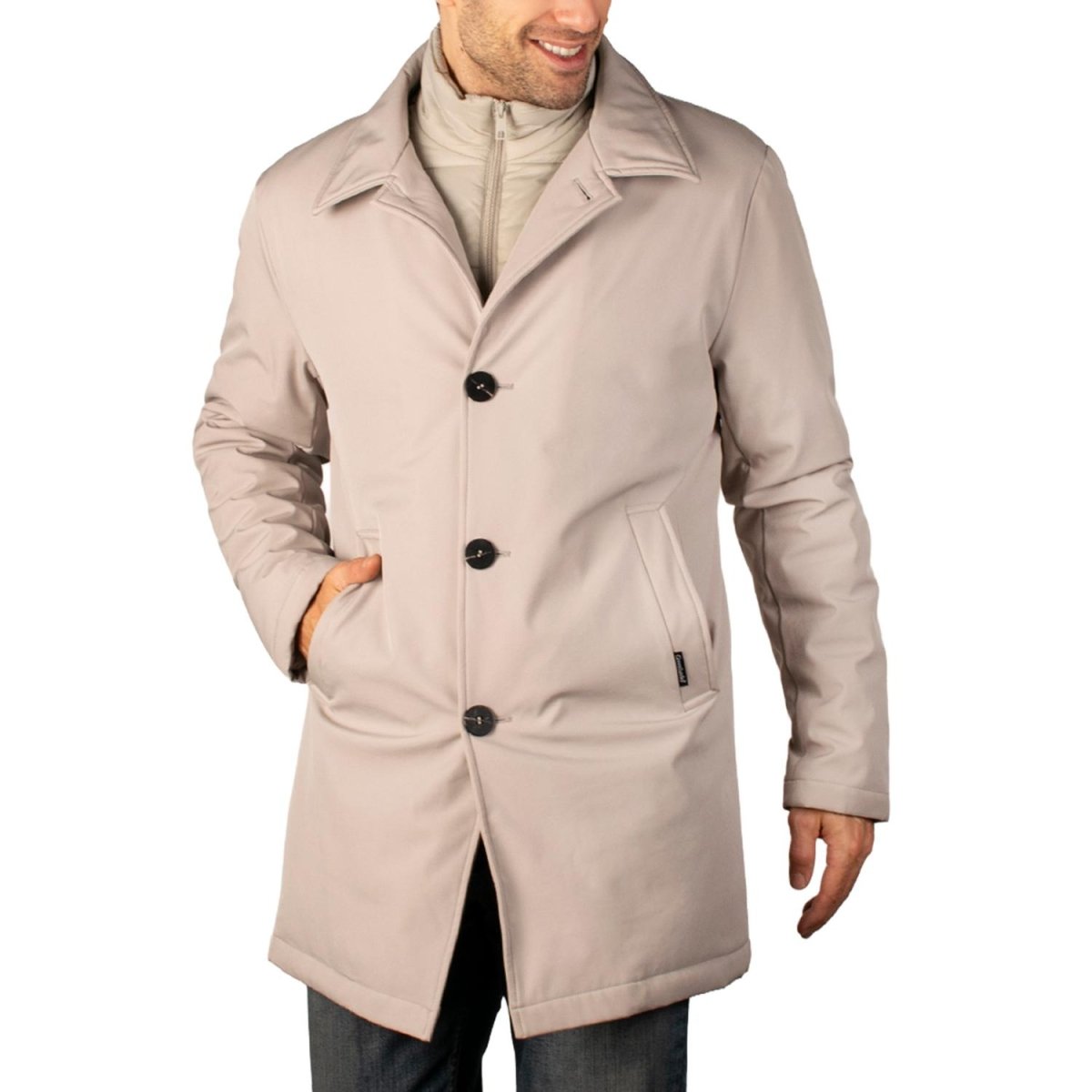 Chamarra larga para hombre con bolsillos y doble cuello Greenlander - Greenlander
