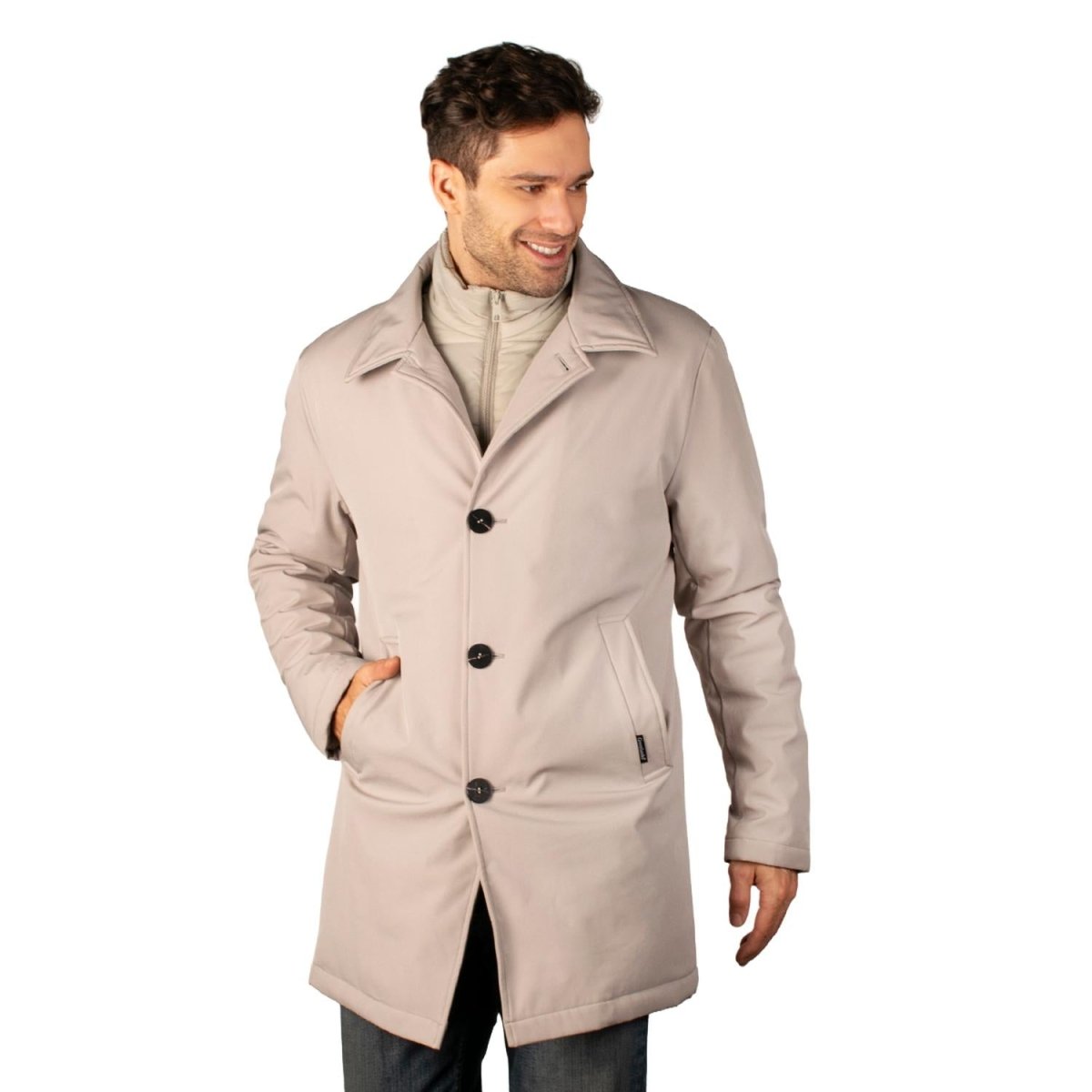 Chamarra larga para hombre con bolsillos y doble cuello Greenlander - Greenlander