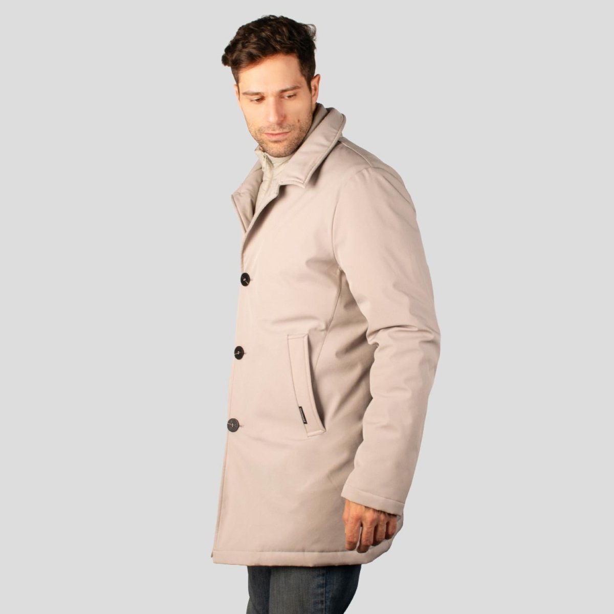 Chamarra larga para hombre con bolsillos y doble cuello Greenlander - Greenlander