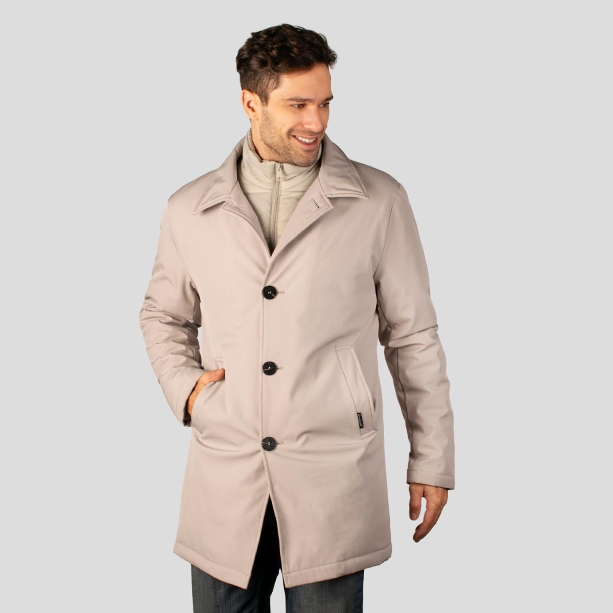 Chamarra larga para hombre con bolsillos y doble cuello Greenlander - Greenlander