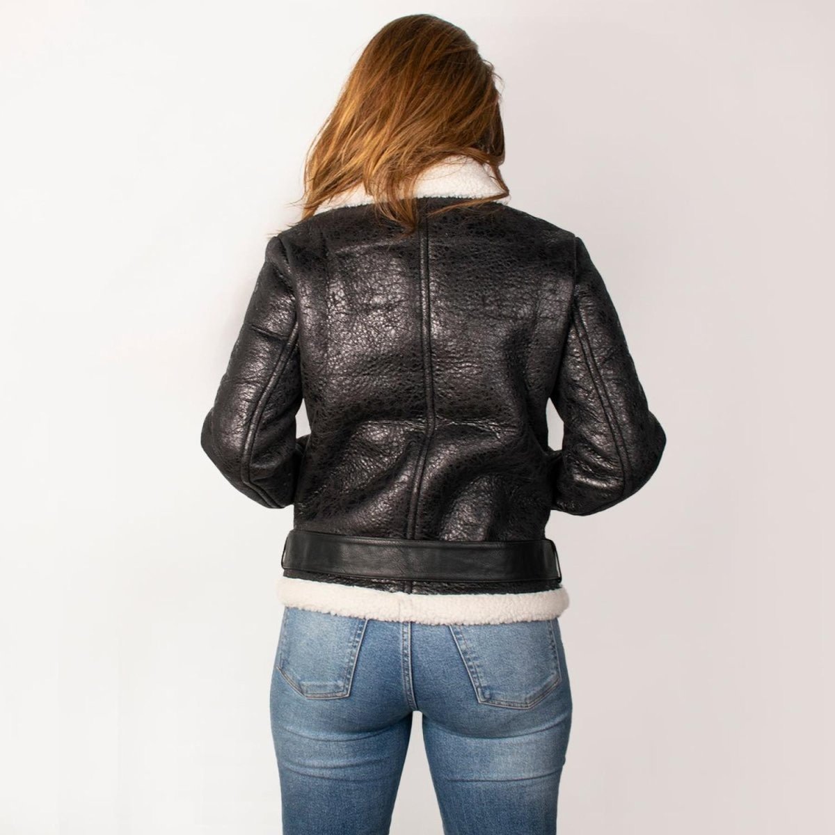 Chamarra Mujer de Gamuza con Destellos en Vinipiel - Greenlander