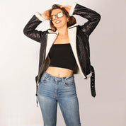 Chamarra Mujer de Gamuza con Destellos en Vinipiel - Greenlander