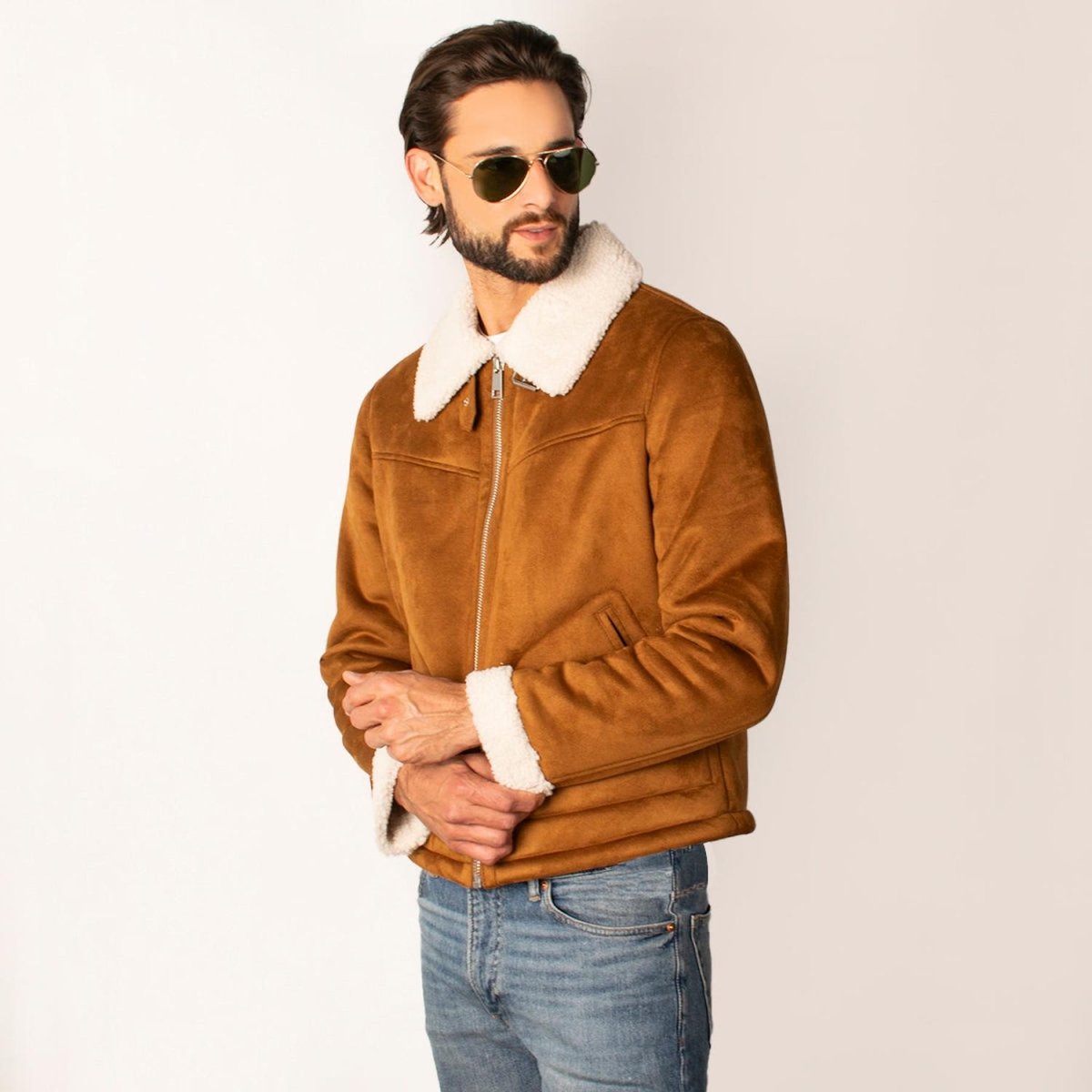 Chamarra Para Hombre De Gamuza Forro Sherpa - Greenlander