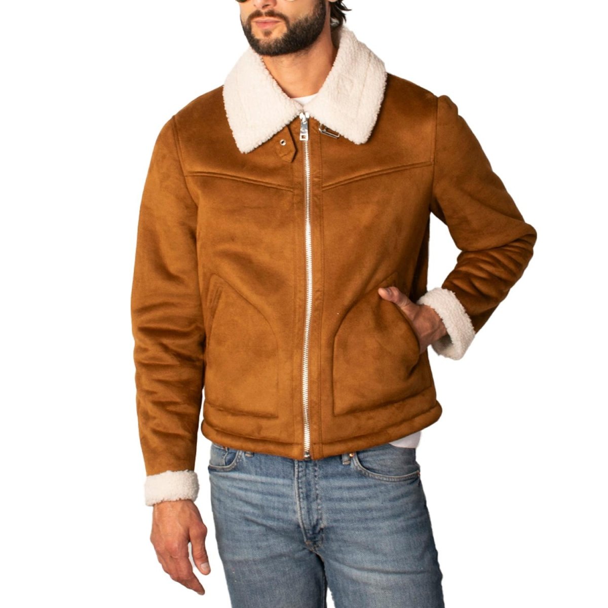 Chamarra Para Hombre De Gamuza Forro Sherpa - Greenlander