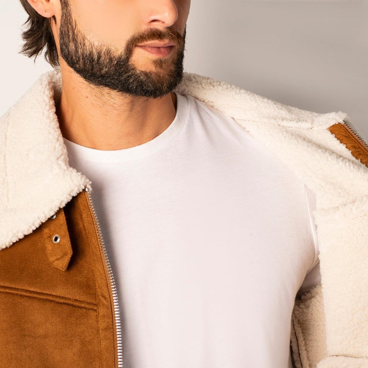 Chamarra Para Hombre De Gamuza Forro Sherpa - Greenlander