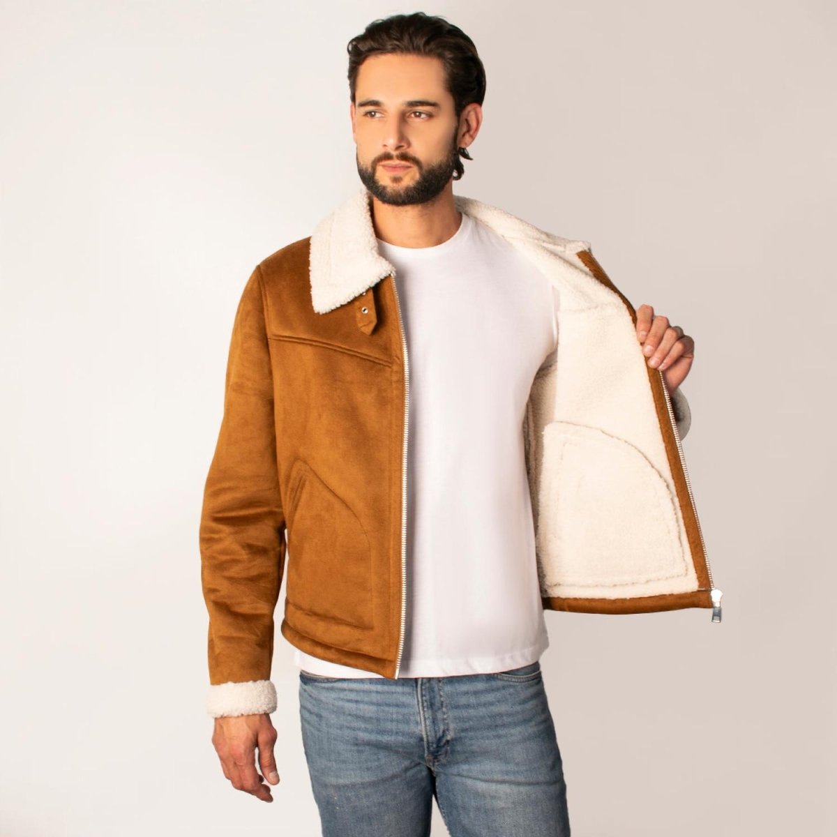 Chamarra Para Hombre De Gamuza Forro Sherpa - Greenlander