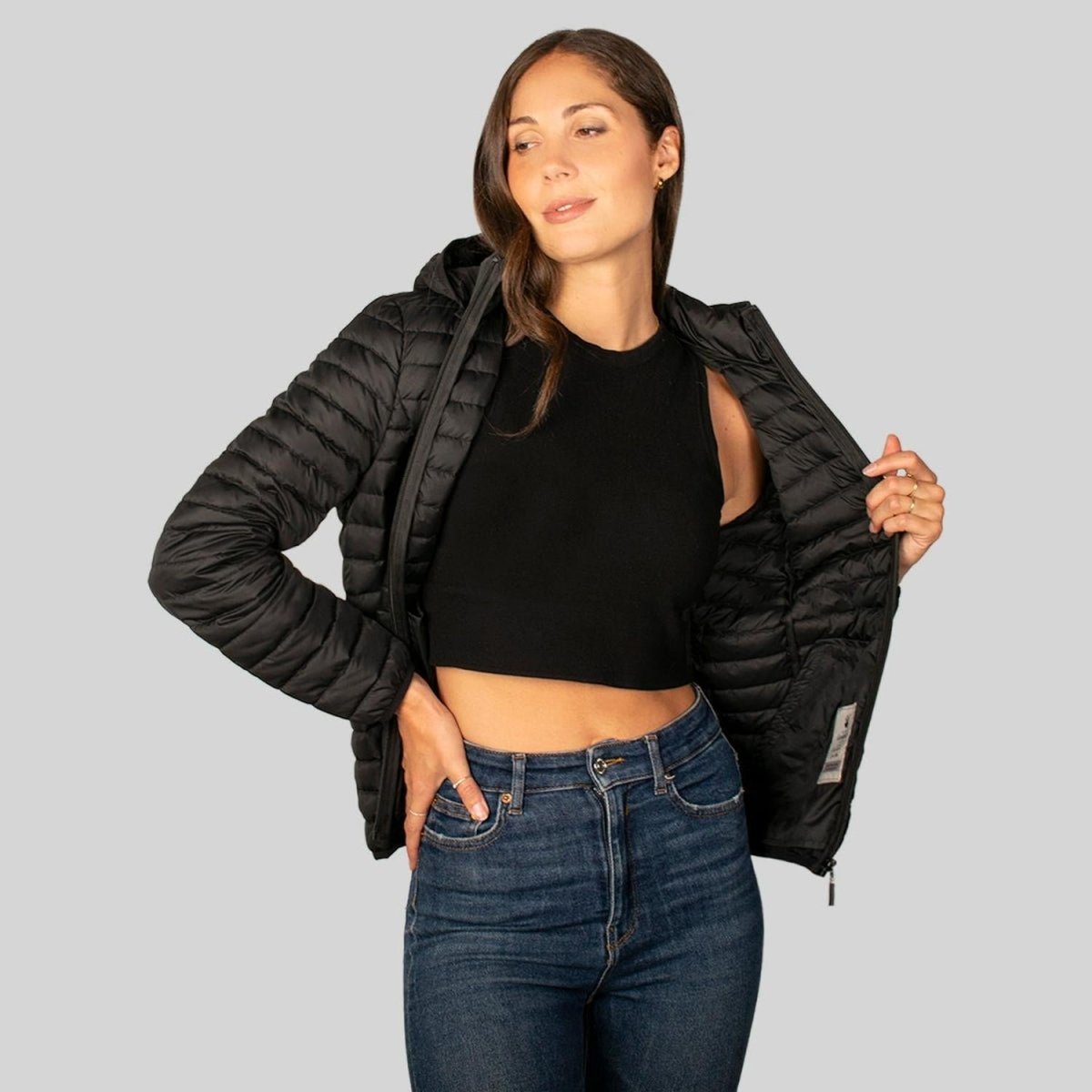 Chamarra Para Mujer Capitonada Con Gorro - Greenlander