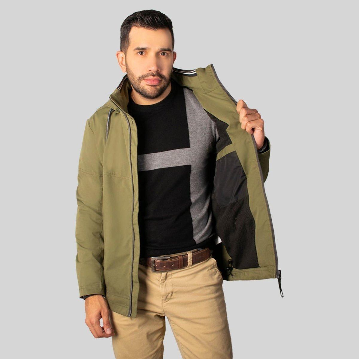 Chamarra Rompevientos Para Hombre con Forro de Mesh y Gorro Desmontable Greenlander - Greenlander