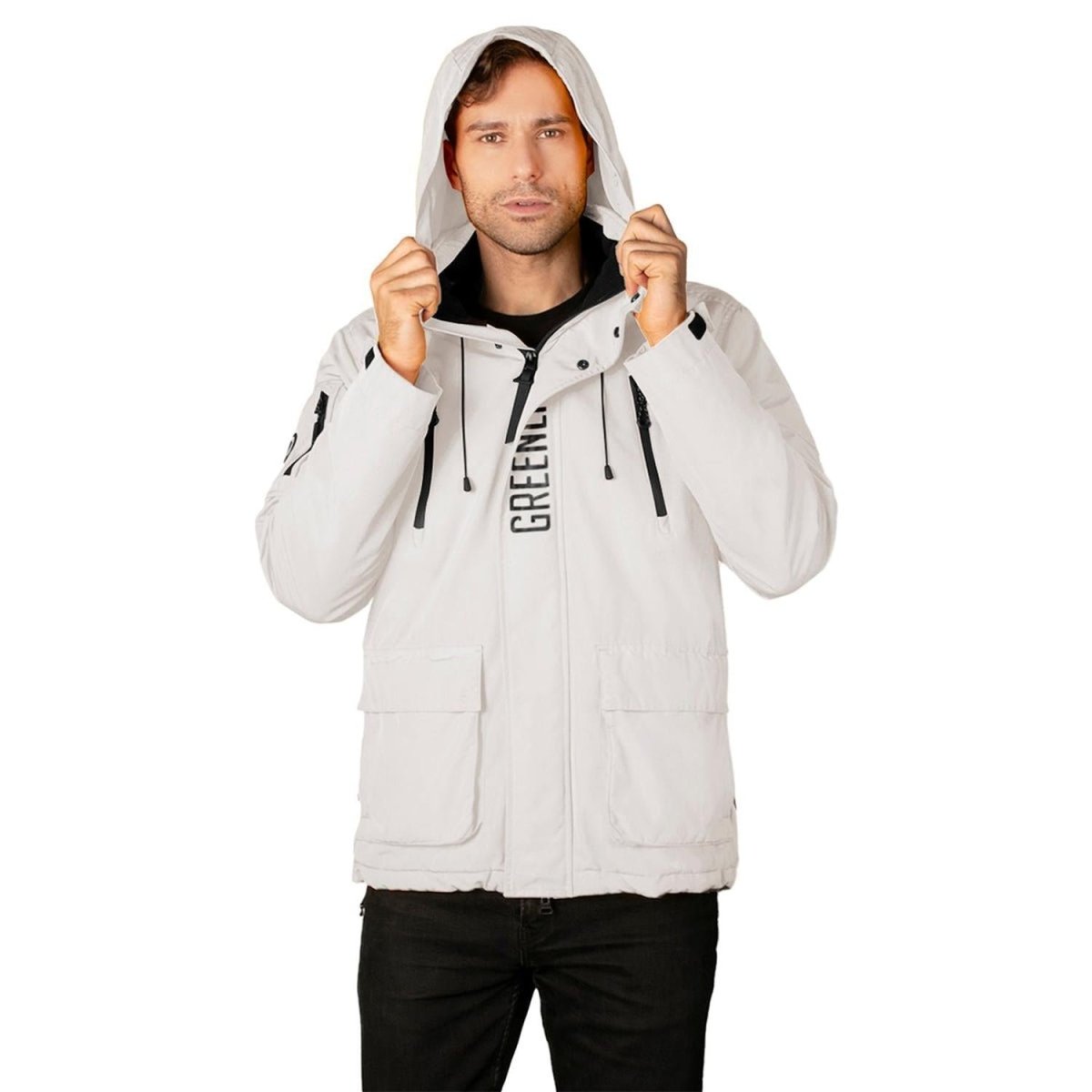 Chamarra Rompevientos Para Hombre Con Gorro Fijo Waterproof Greenlander - Greenlander