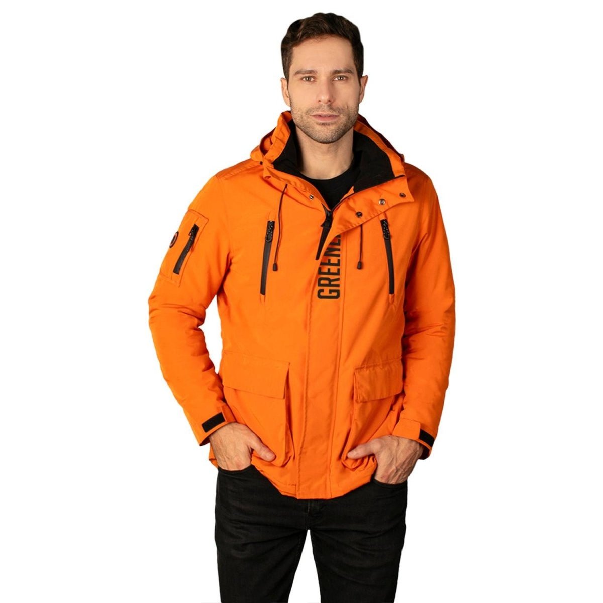 Chamarra Rompevientos Para Hombre Con Gorro Fijo Waterproof