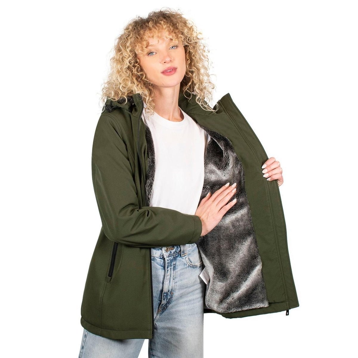 Chamarra Softshell Con Gorro Desmontable Greenlander Mujer - Greenlander