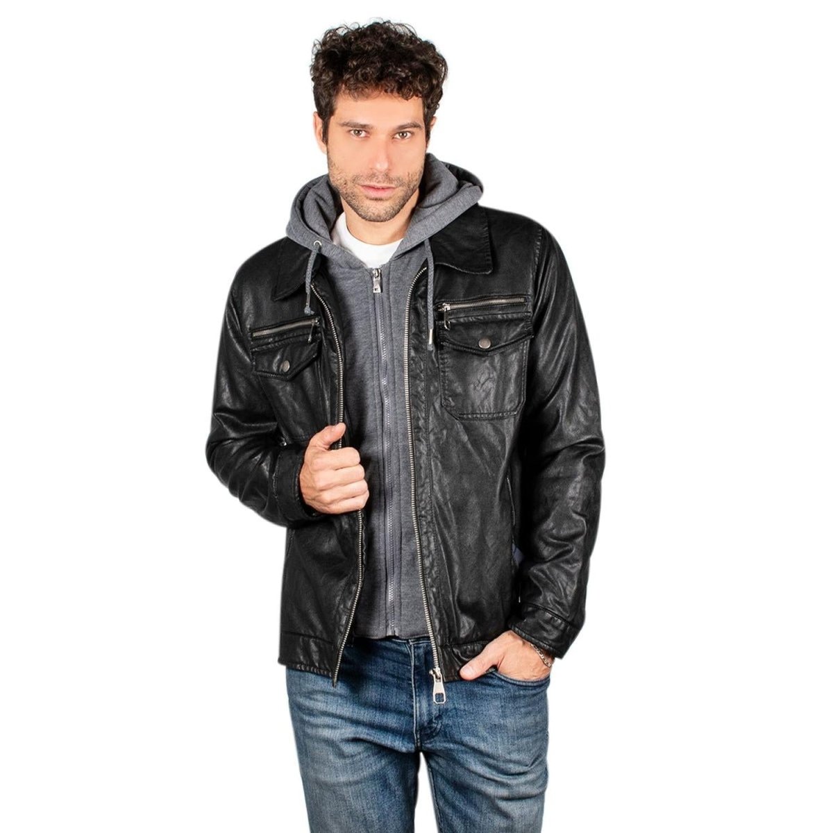 Chamarra Vinipiel Con Gorro Hombre - Greenlander