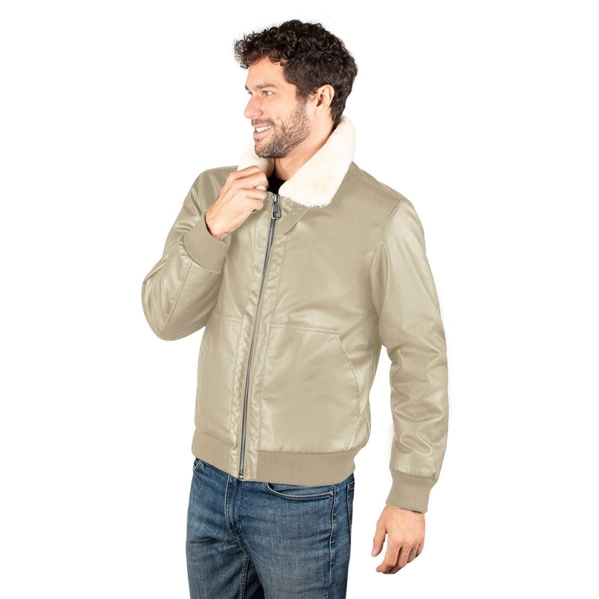 Chamarra Vinipiel Polar Tipo Bomber Hombre - Greenlander