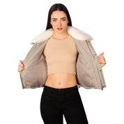 Jacket Vinil con Cuello de Peluche Greenlander Mujer - Greenlander
