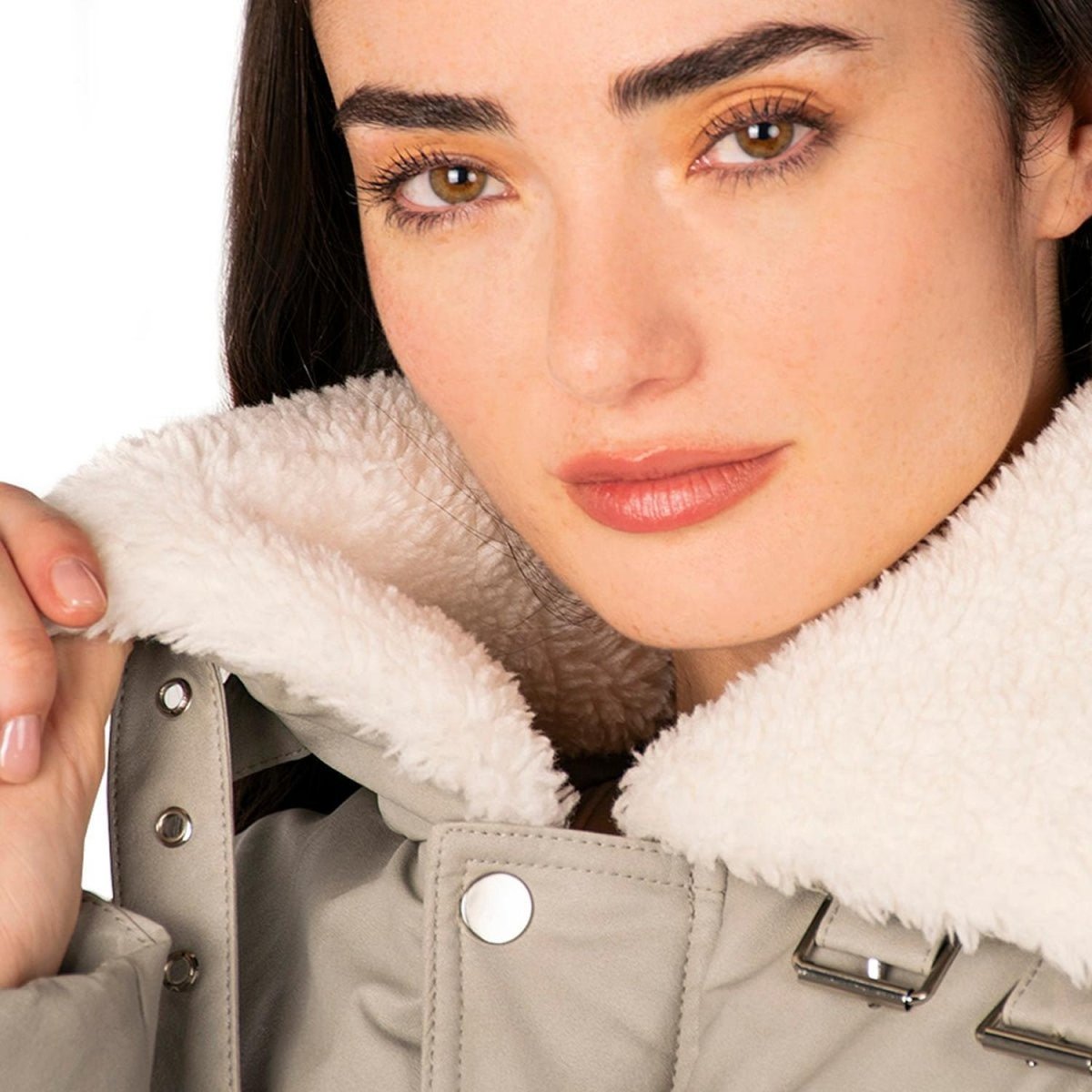 Jacket Vinil con Cuello de Peluche Greenlander Mujer - Greenlander