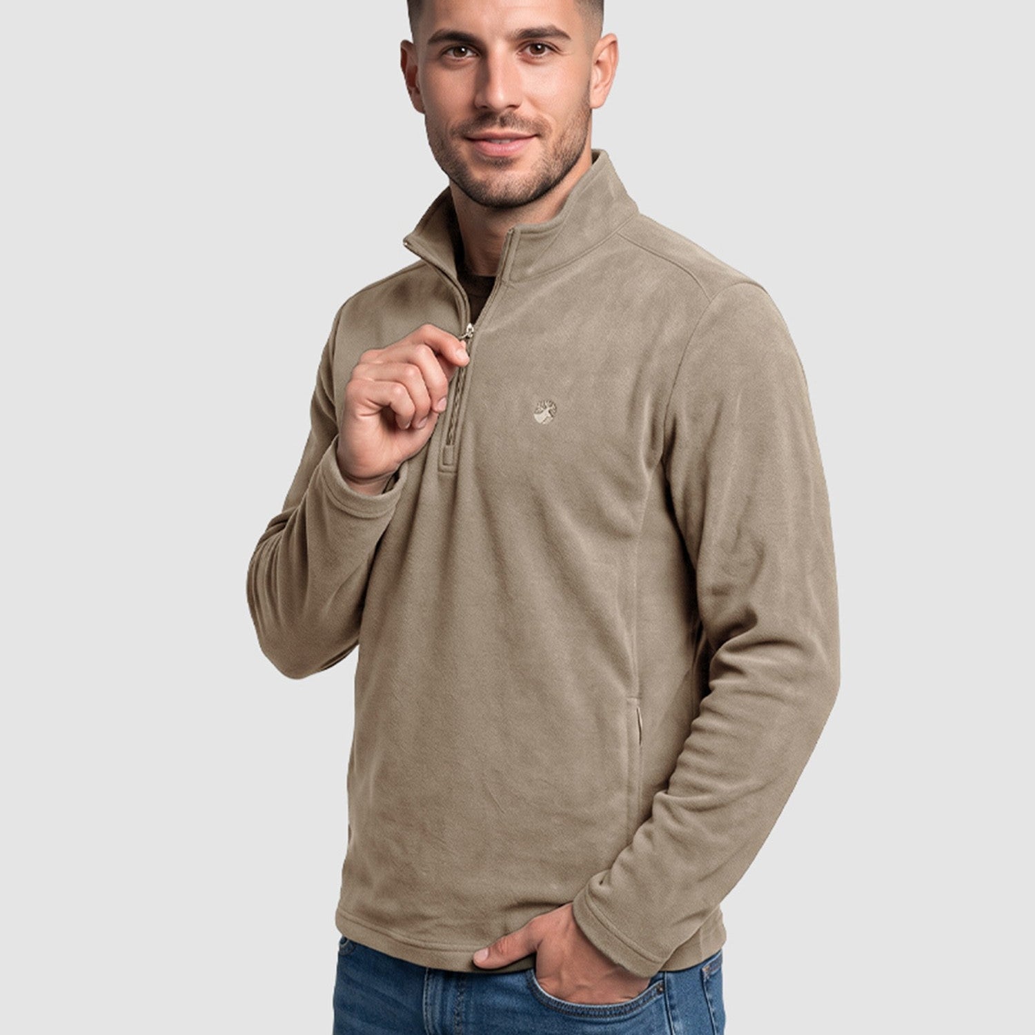 Sudadera Fleece para Hombre con Medio Cierre y Cuello Alto | Greenlander