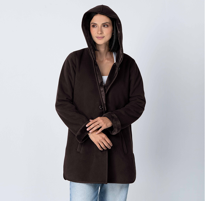 Chamarra Abrigo Fleece para Mujer con Gorro y Forro Afelpado | Greenlander