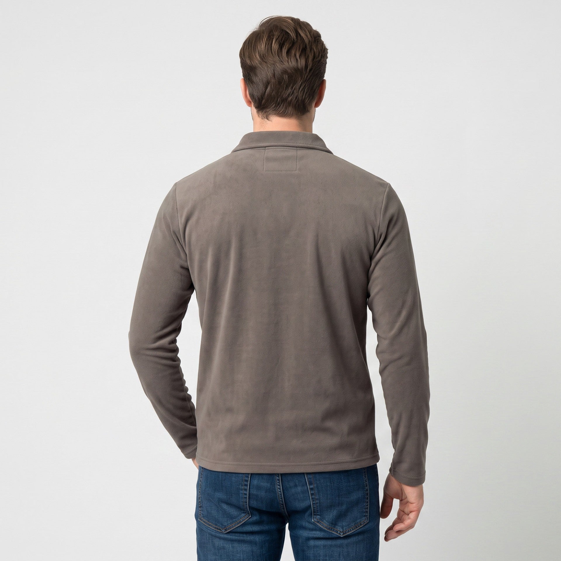 Sudadera Fleece para Hombre Manga Larga con Cuello Polo | Greenlander
