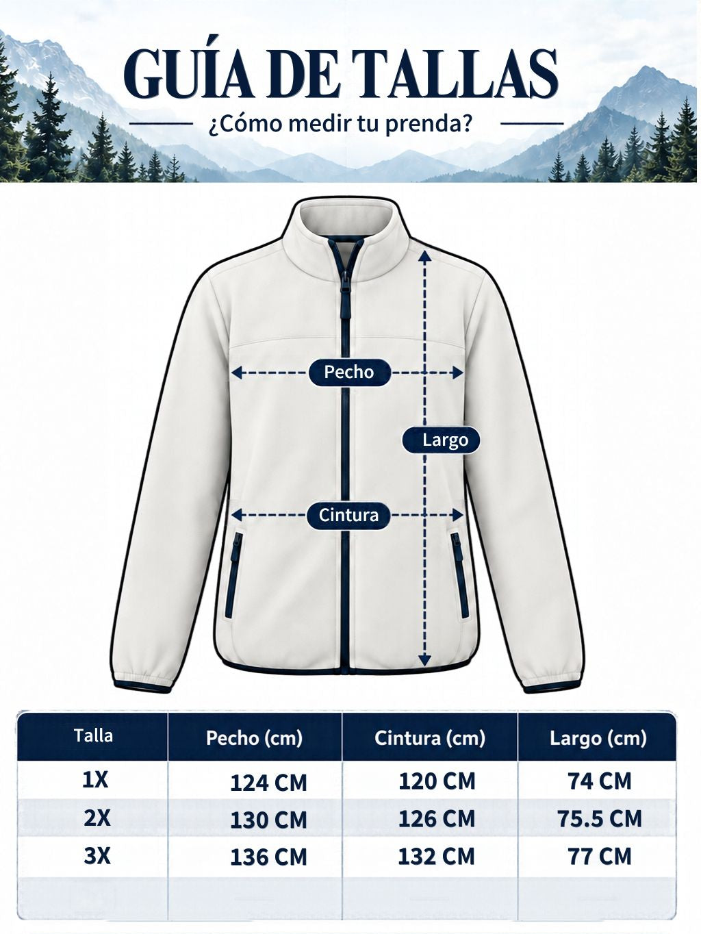 Chamarra Fleece para Hombre con Medio Cierre y Cuello Alto | Greenlander