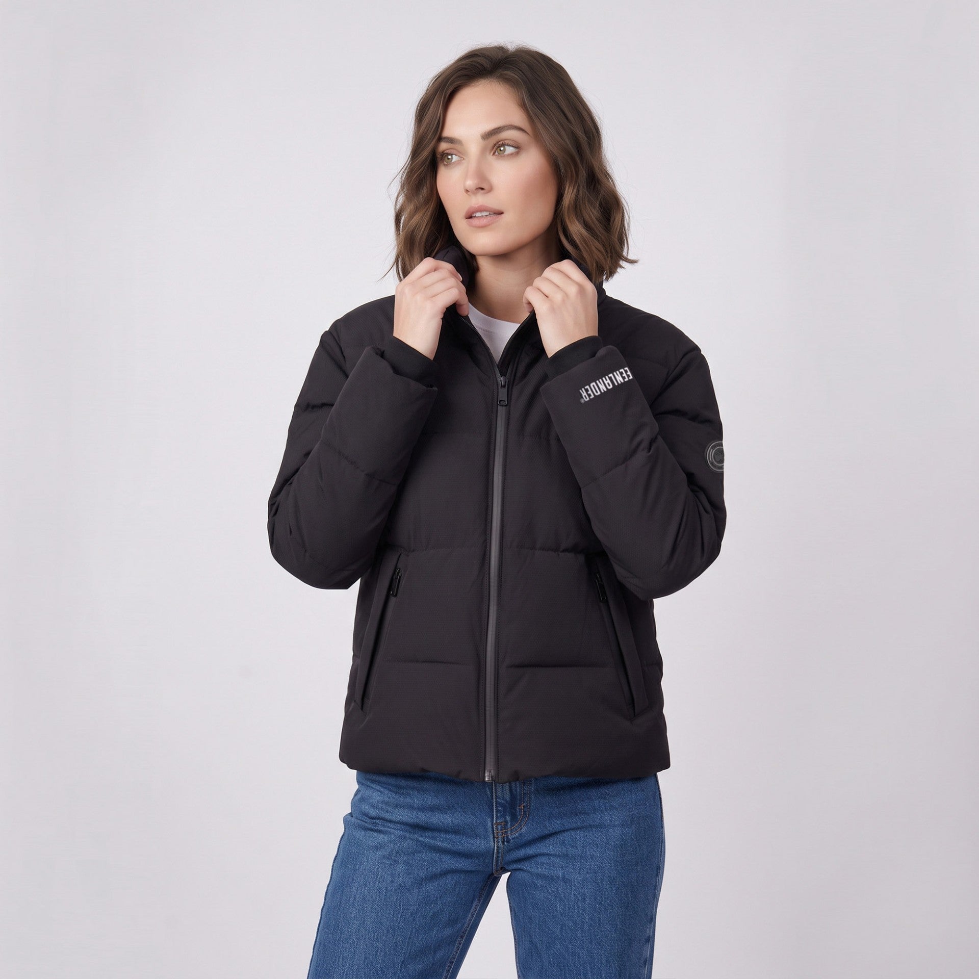 Chamarra Acolchada para Mujer con Cuello Alto y Bolsillos | Greenlander