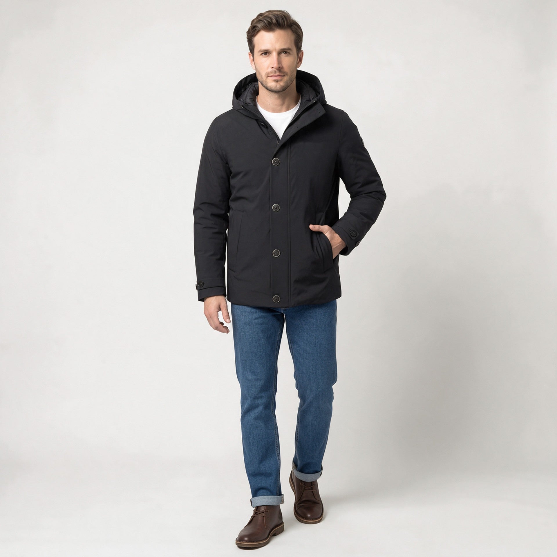 Chamarra acolchada para Hombre con Capucha y Botones | Greenlander