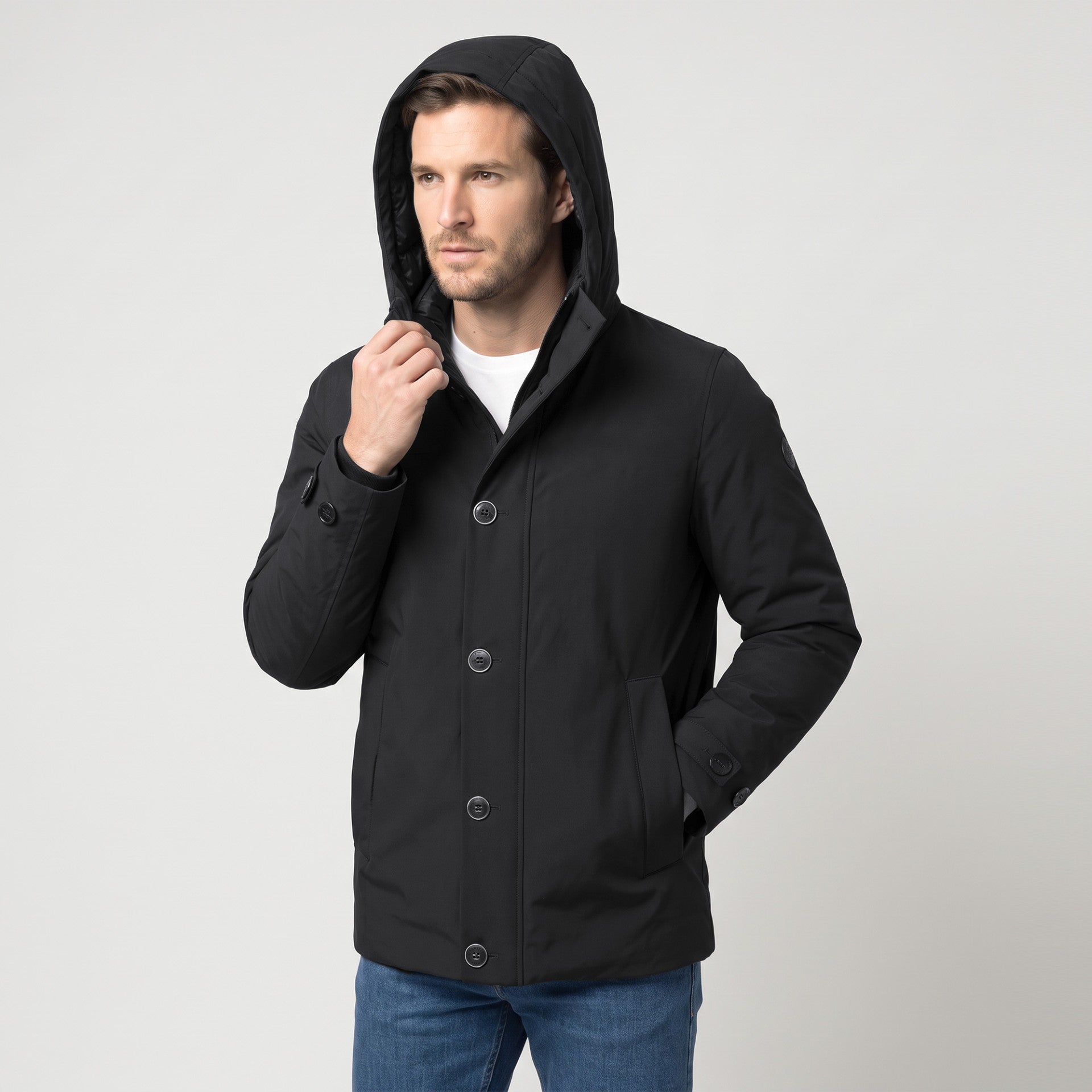 Chamarra acolchada para Hombre con Capucha y Botones | Greenlander