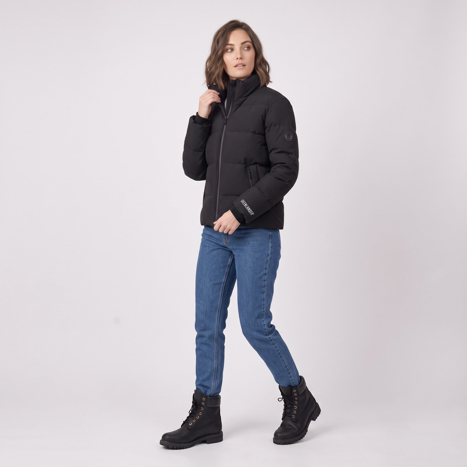 Chamarra Acolchada para Mujer con Cuello Alto y Bolsillos | Greenlander