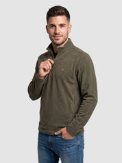 Sudadera Fleece para Hombre con Medio Cierre y Cuello Alto | Greenlander