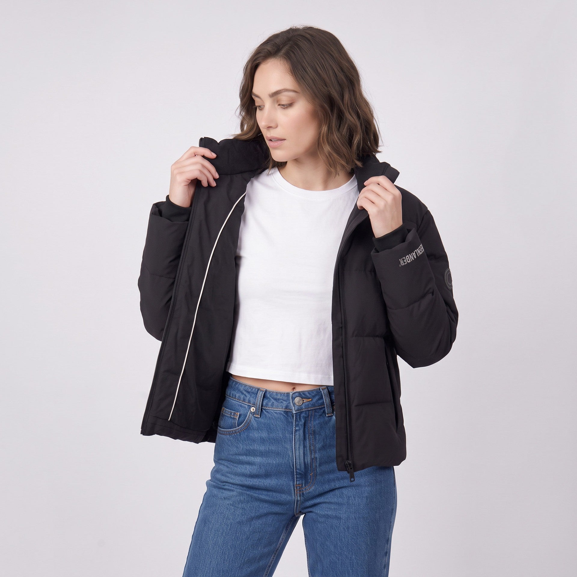 Chamarra Acolchada para Mujer con Cuello Alto y Bolsillos | Greenlander