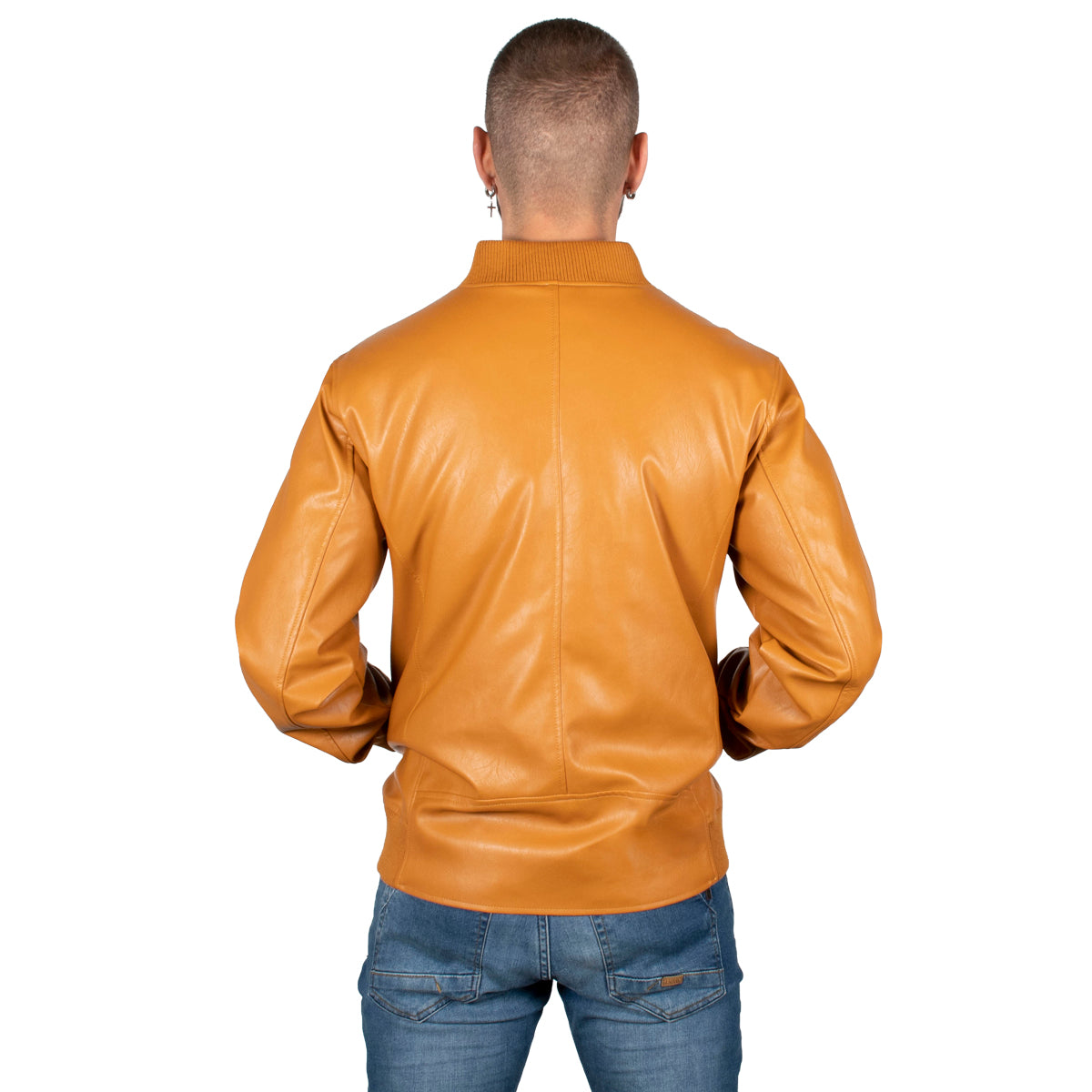 Chamarra Bomber para Hombre con Acabado Tipo Piel y Cierre Frontal | Greenlander