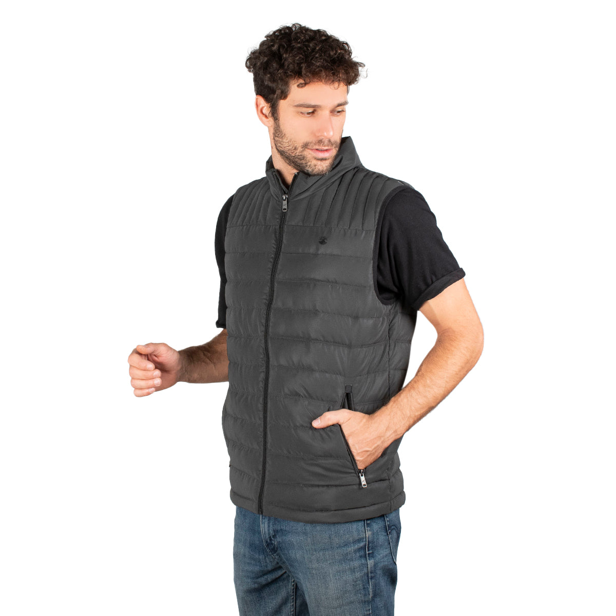 Chaleco Acolchado para Hombre con Cierre, Bolsillos y Detalles Reflectantes | Greenlander