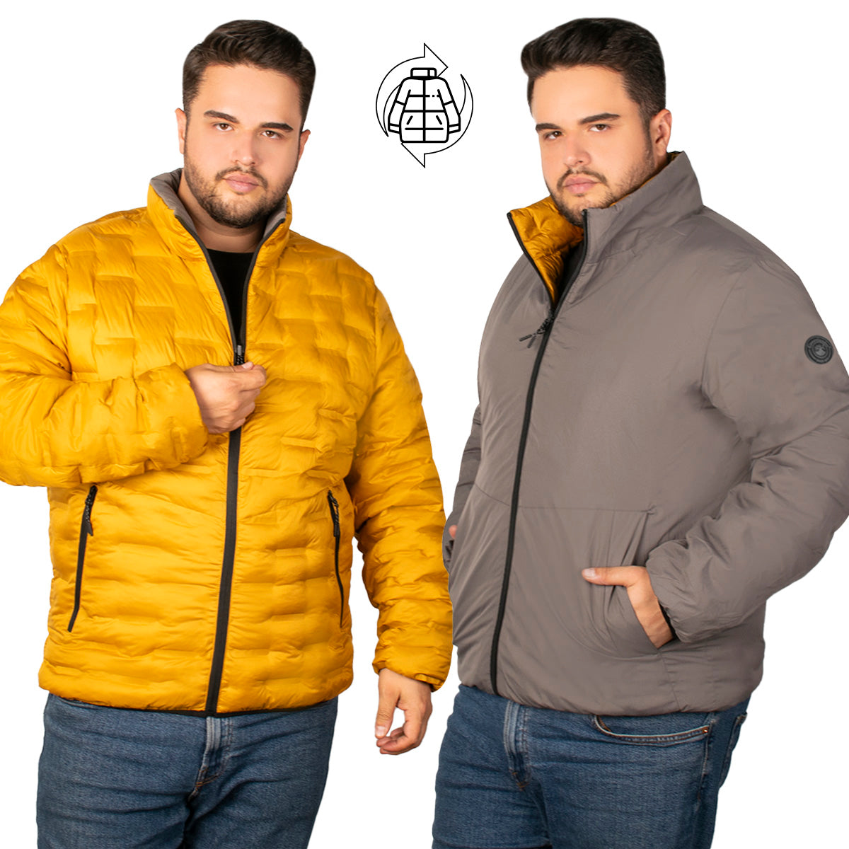 Chamarra Doblevista Capitonada Con Termo Sellado Greenlander Hombre Plus Size