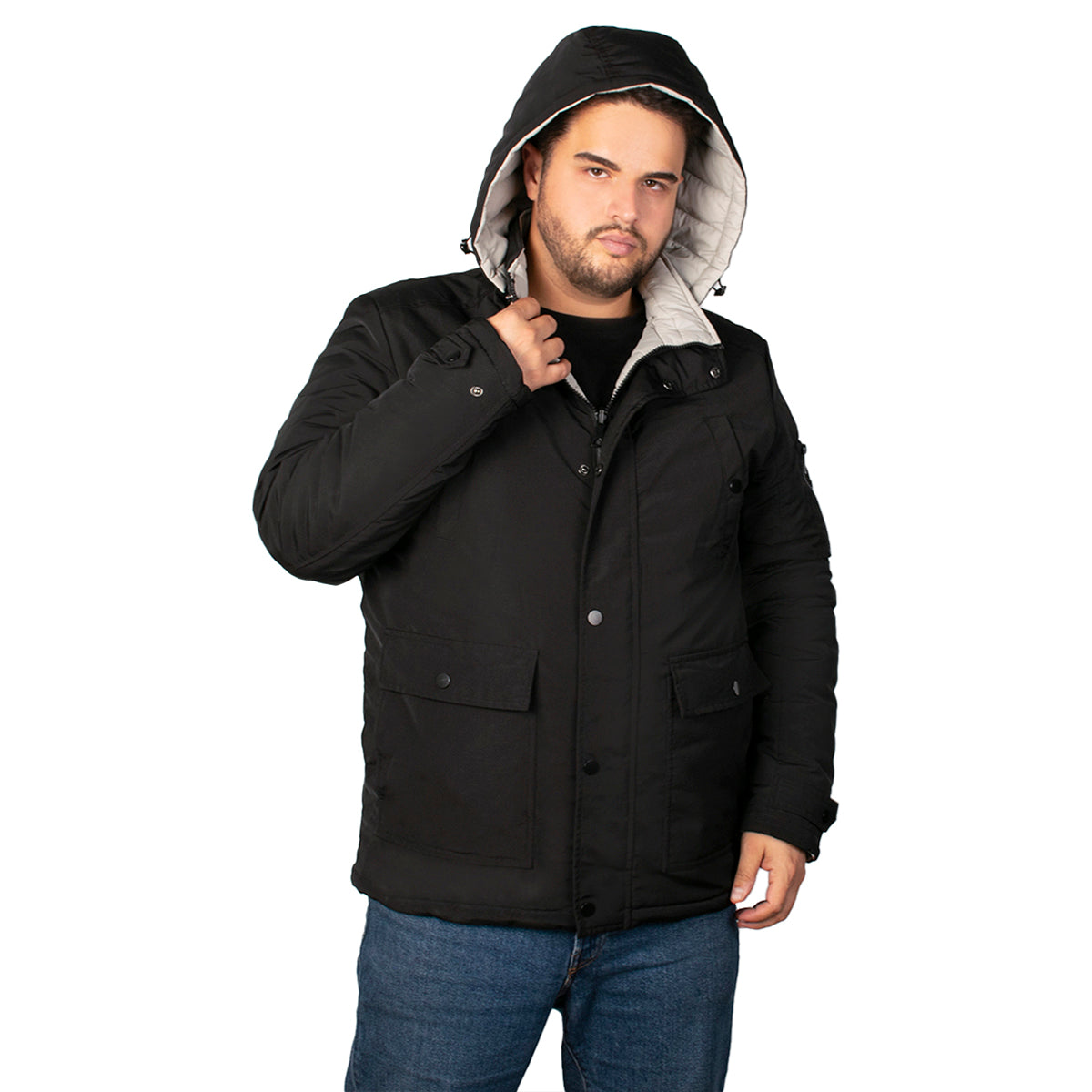 Chamarra Reversible con Capucha Desmontable Greenlander Hombre Plus Size