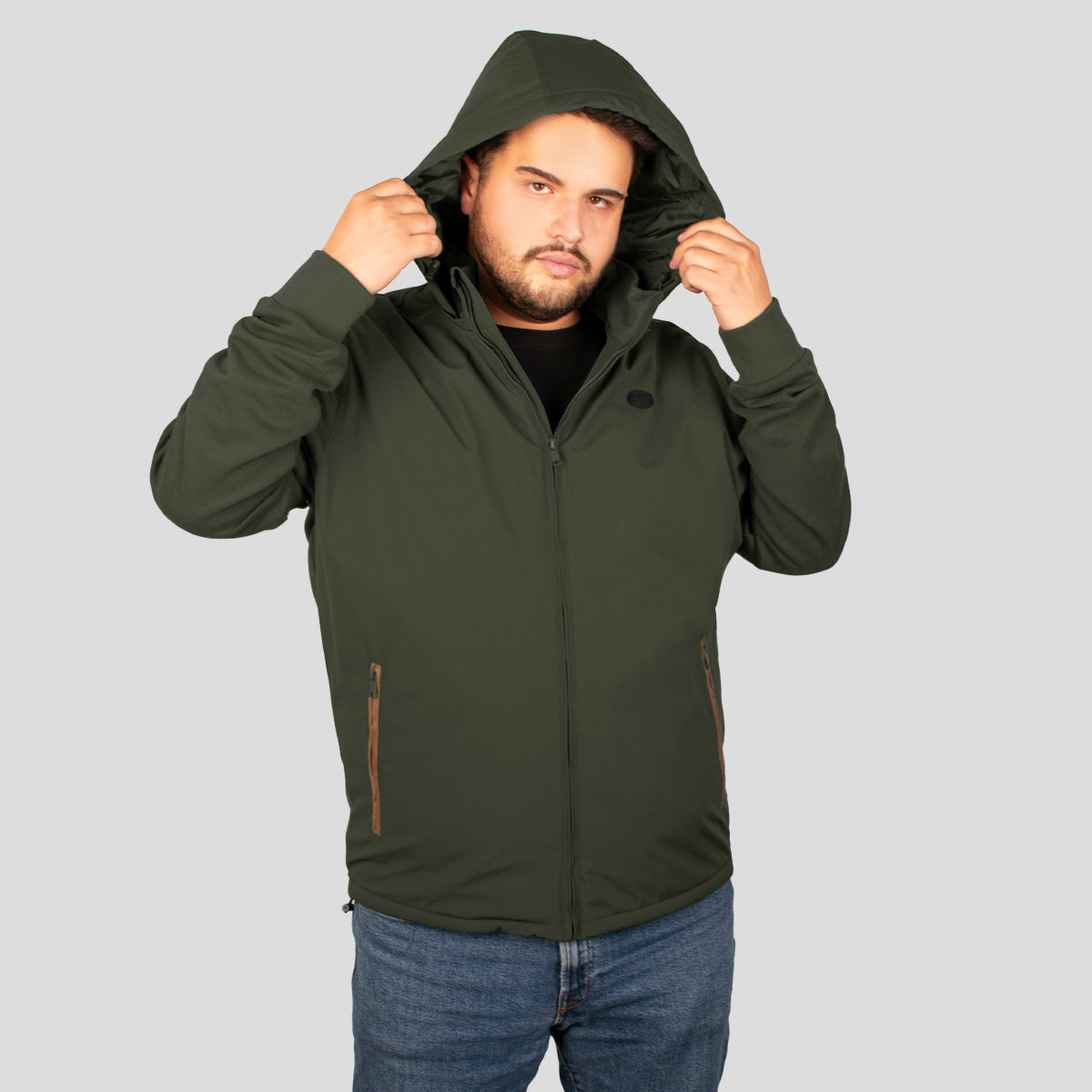 Chamarra con capucha desmontable y bolsillos para hombre Greenlander