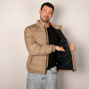 Chamarra Para hombre Capitonada Cuello Mao