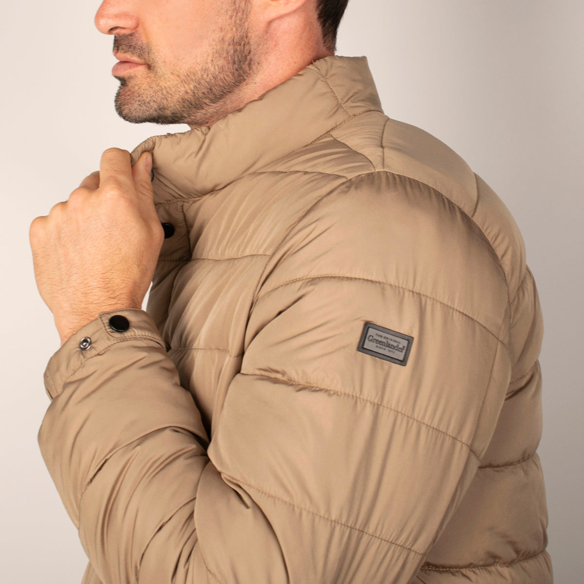Chamarra Para hombre Capitonada Cuello Mao