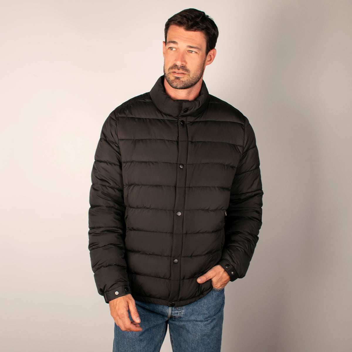 Chamarra Para hombre Capitonada Cuello Mao