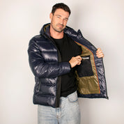 Chamarra Para Hombre Capitonada Con Gorro Desmontable