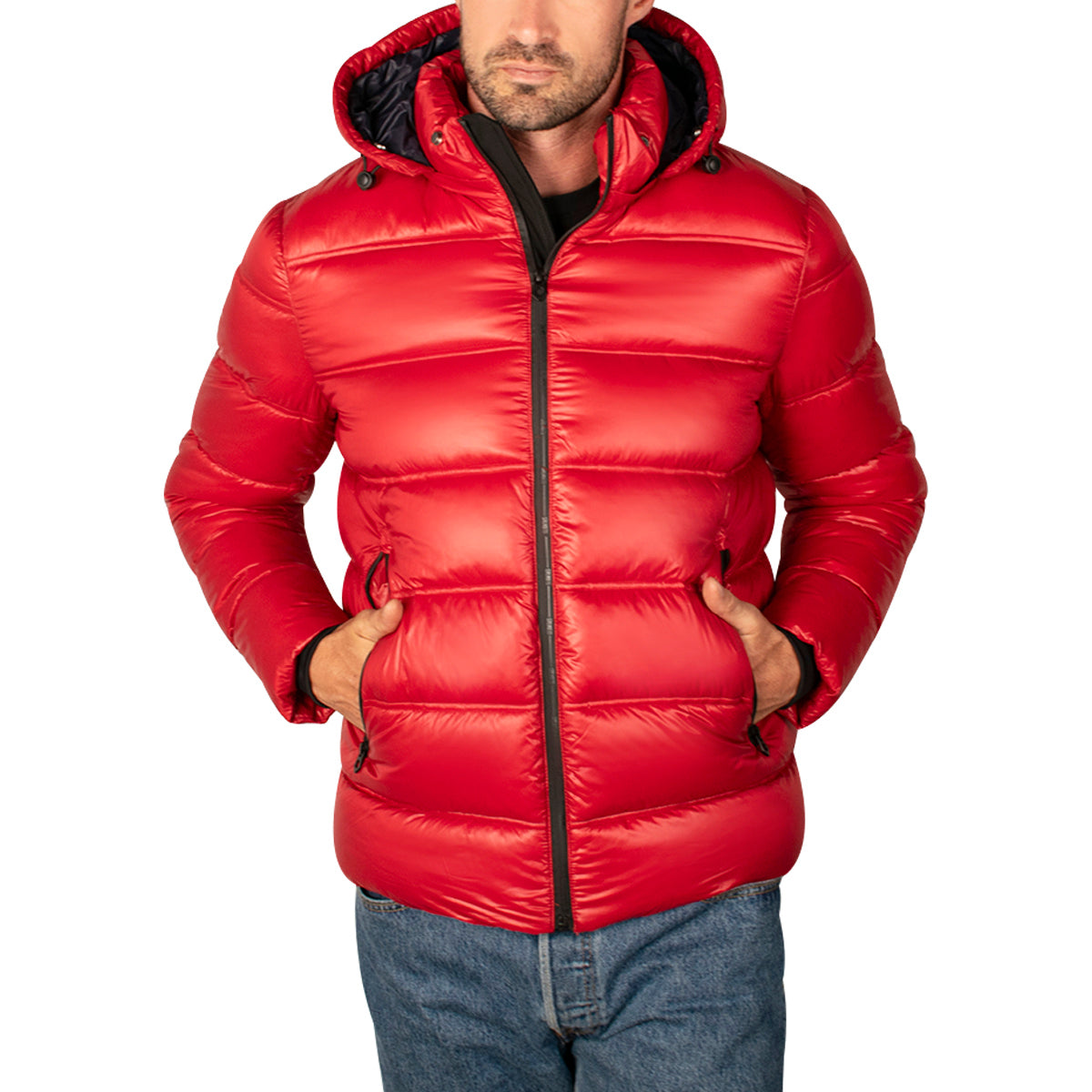 Chamarra Para Hombre Capitonada Con Gorro Desmontable