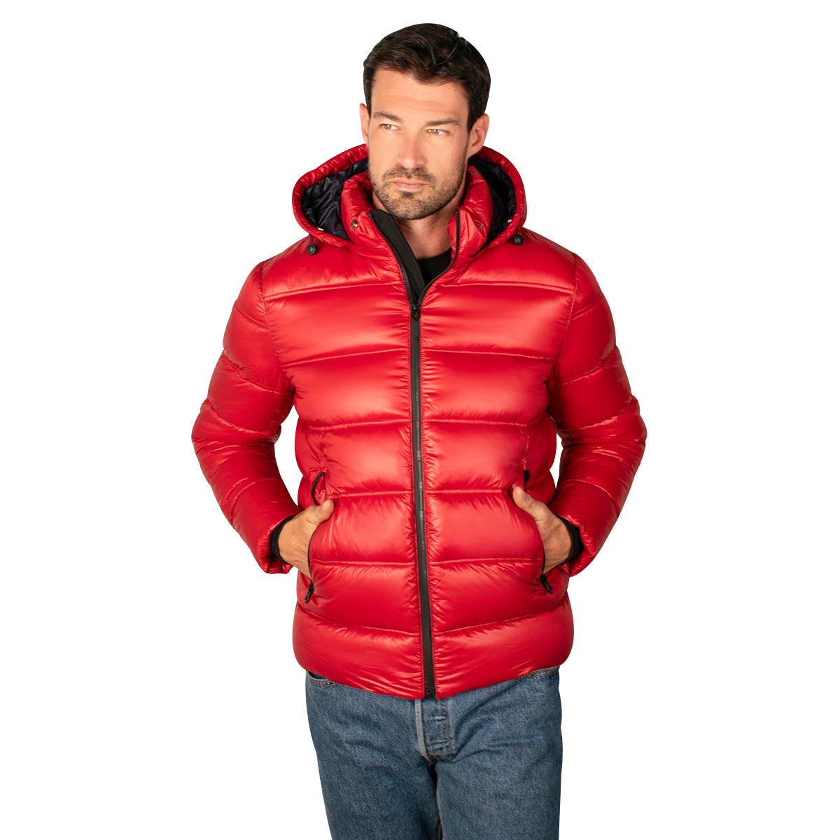 Chamarra Para Hombre Capitonada Con Gorro Desmontable