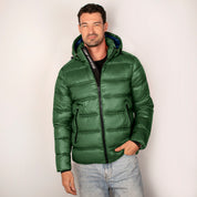 Chamarra Para Hombre Capitonada Con Gorro Desmontable
