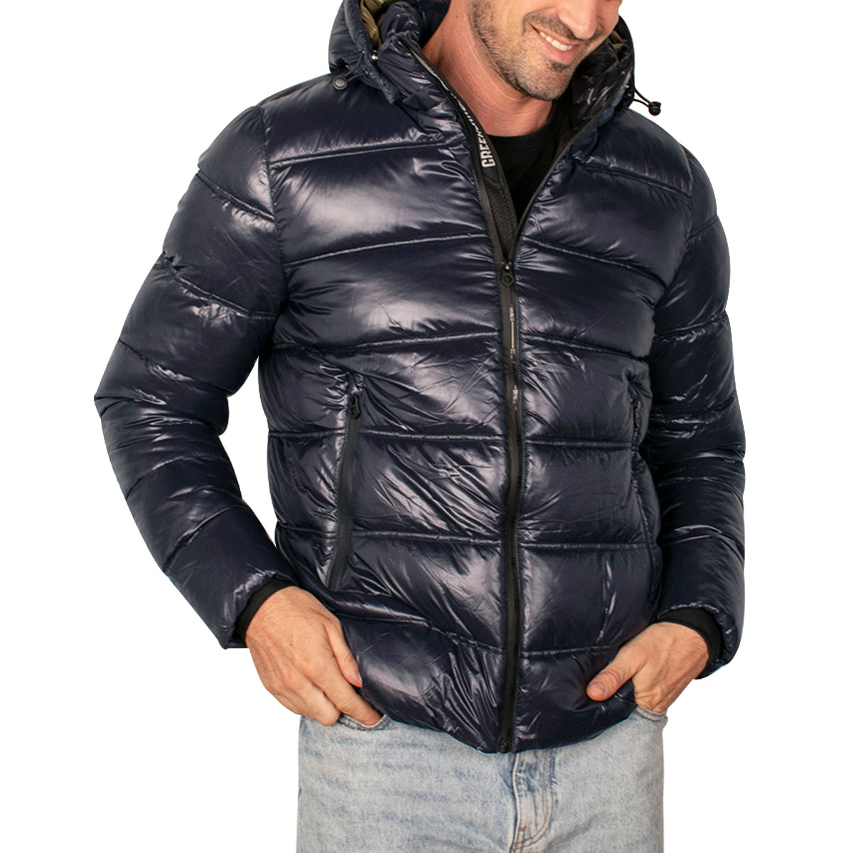 Chamarra Para Hombre Capitonada Con Gorro Desmontable