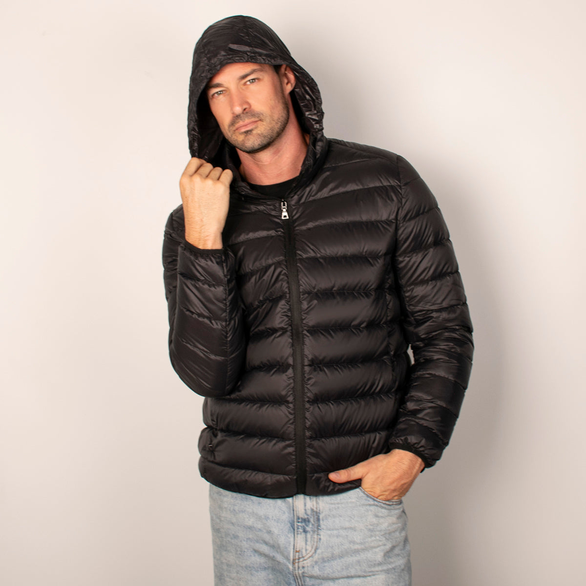 Chamarra  Para Hombre Packable Con Gorro